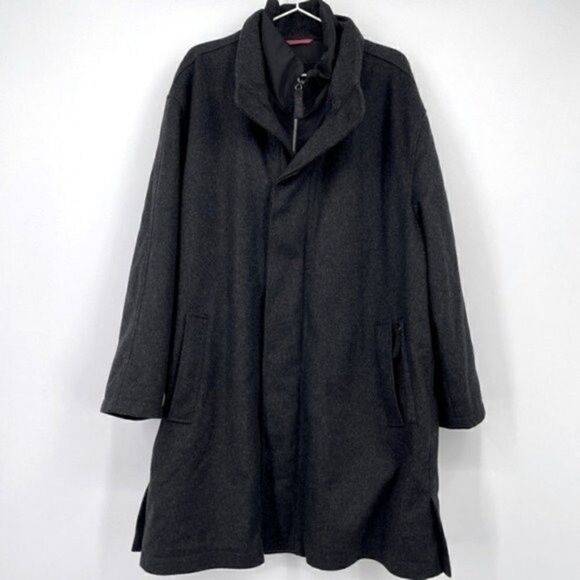 Schneiders Comfort temp Mens Gray long wool coat long 42 BoxU - Picture 1 of 13